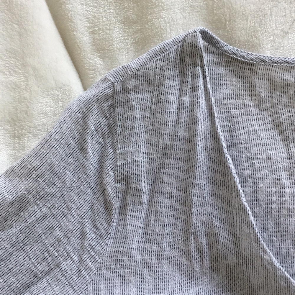 Pinstripe button down blouse